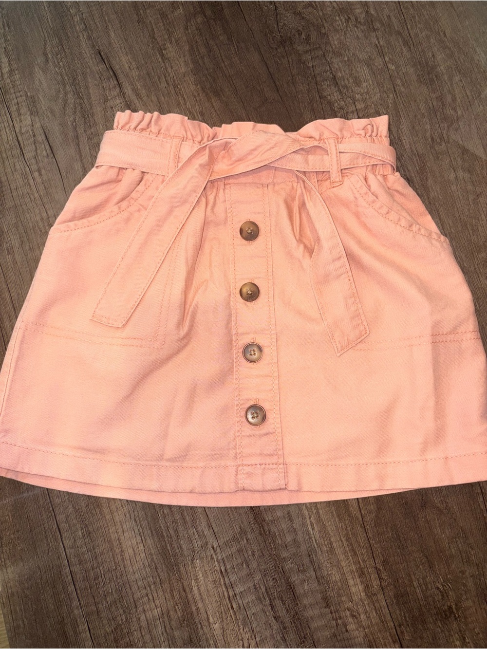 OshKosh B'gosh Light Peach Tie-Waist Button-Front Skirt